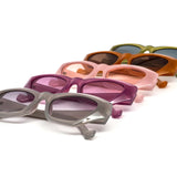 12 Pack: Chunky Tomboy Minimalist Color Gradient Wholesale Sunglasses
