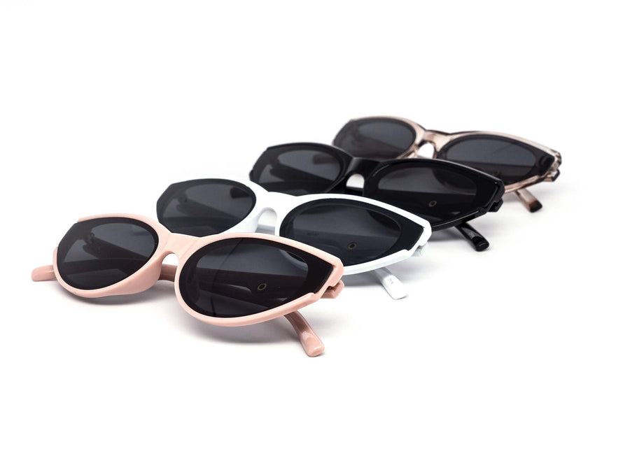 12 Pack: Modern Retro Oval Gold Ring Accent Wholesale Sunglasses