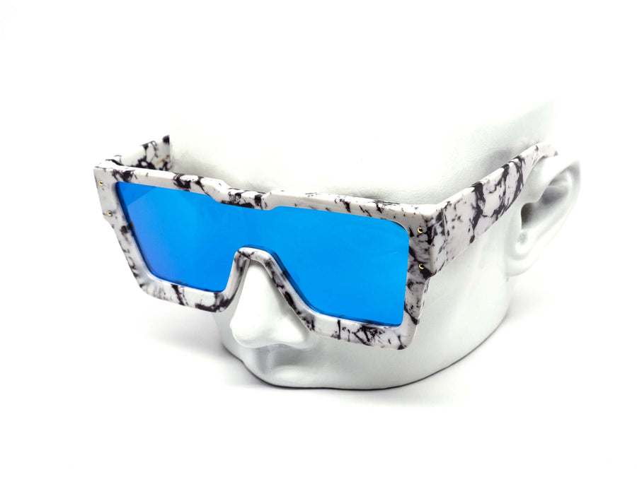 12 Pack: Chunky Matter Marble Stone Flat-top Mirror Wholesale Sunglasses