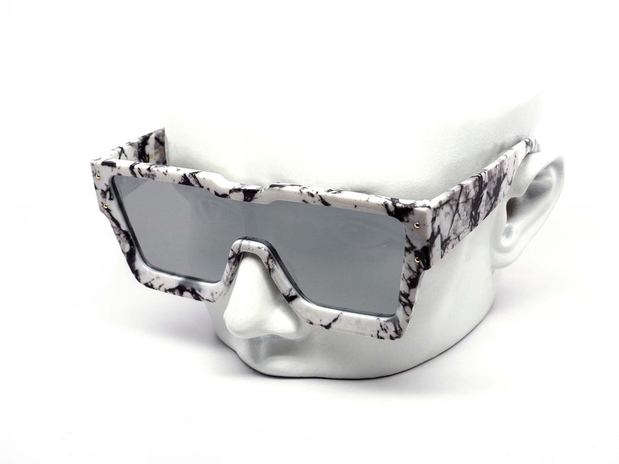 12 Pack: Chunky Matter Marble Stone Flat-top Mirror Wholesale Sunglasses