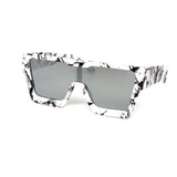 12 Pack: Chunky Matter Marble Stone Flat-top Mirror Wholesale Sunglasses