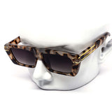 12 Pack: Super Retro Flat Chunky Gold Accent Wholesale Sunglasses