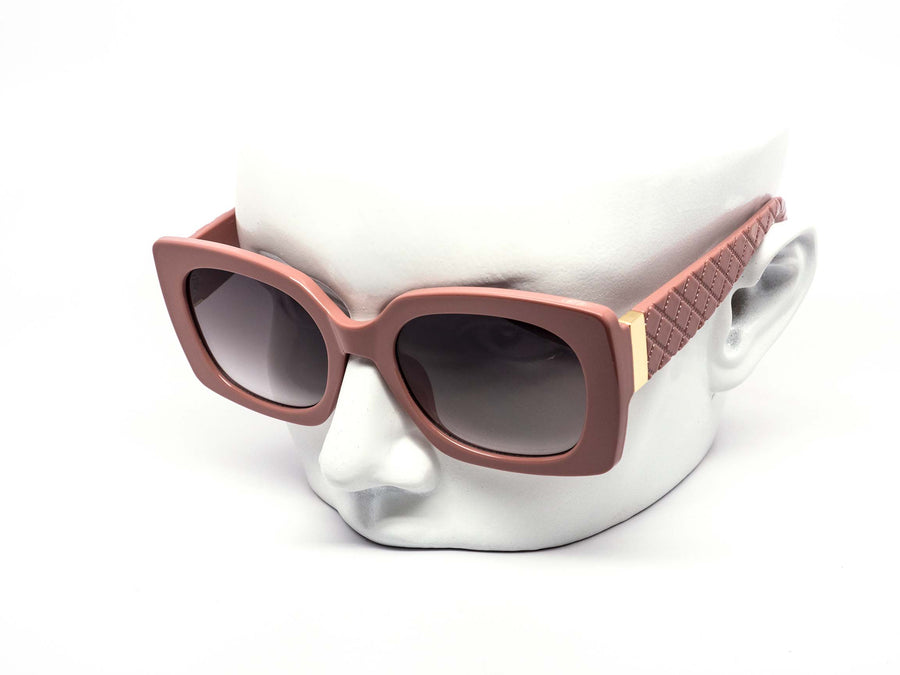 12 Pack: Chunky Square Fashion Cross-Hatched Gold Accent Wholesale Sunglasses