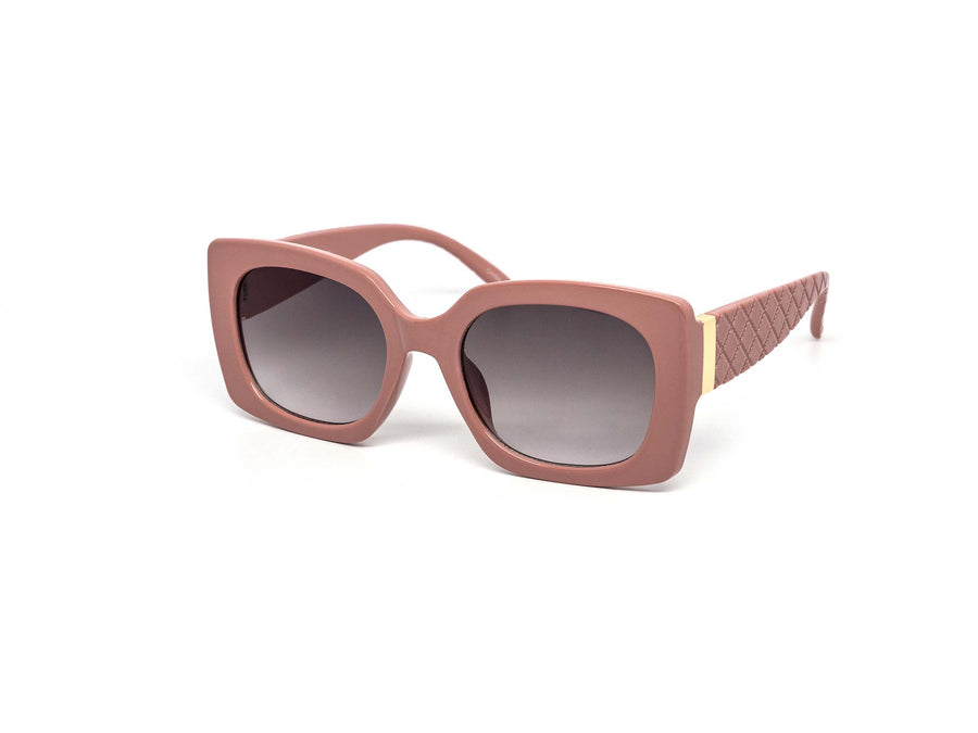 12 Pack: Chunky Square Fashion Cross-Hatched Gold Accent Wholesale Sunglasses