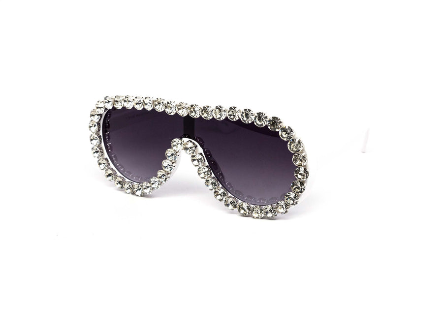 12 Pack: Rhinestone Aviator Drip Gradient Wholesale Sunglasses