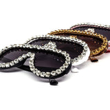 12 Pack: Rhinestone Aviator Drip Gradient Wholesale Sunglasses