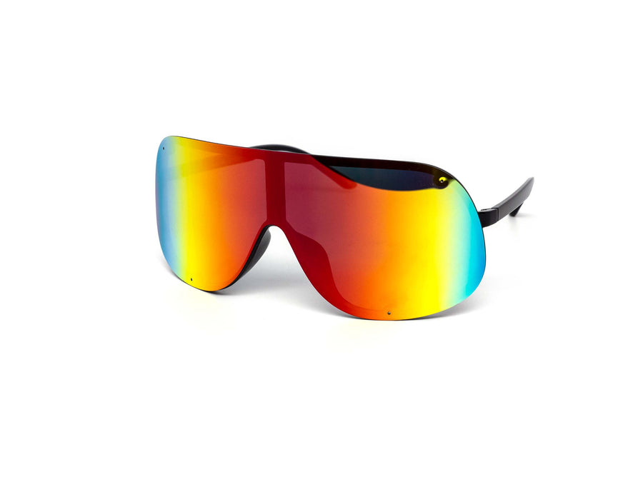12 Pack: Oversized Rimless Contour Shield Wrapper Mirror Wholesale Sunglasses