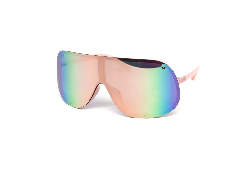12 Pack: Oversized Rimless Contour Shield Wrapper Mirror Wholesale Sunglasses
