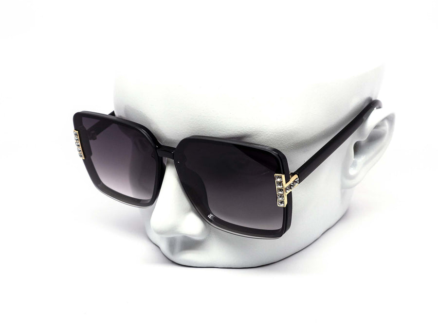 12 Pack: Oversized Posh Rimless T Rhinestone Gradient Wholesale Sunglasses