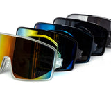 12 Pack: Full frame Oversized Sports Shield Mirror Wholesale Sunglasses