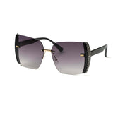12 Pack: Rhinestone Side Speckle Blade Gradient Wholesale Sunglasses