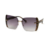12 Pack: Rhinestone Side Speckle Blade Gradient Wholesale Sunglasses