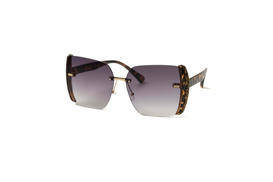12 Pack: Rhinestone Side Speckle Blade Gradient Wholesale Sunglasses