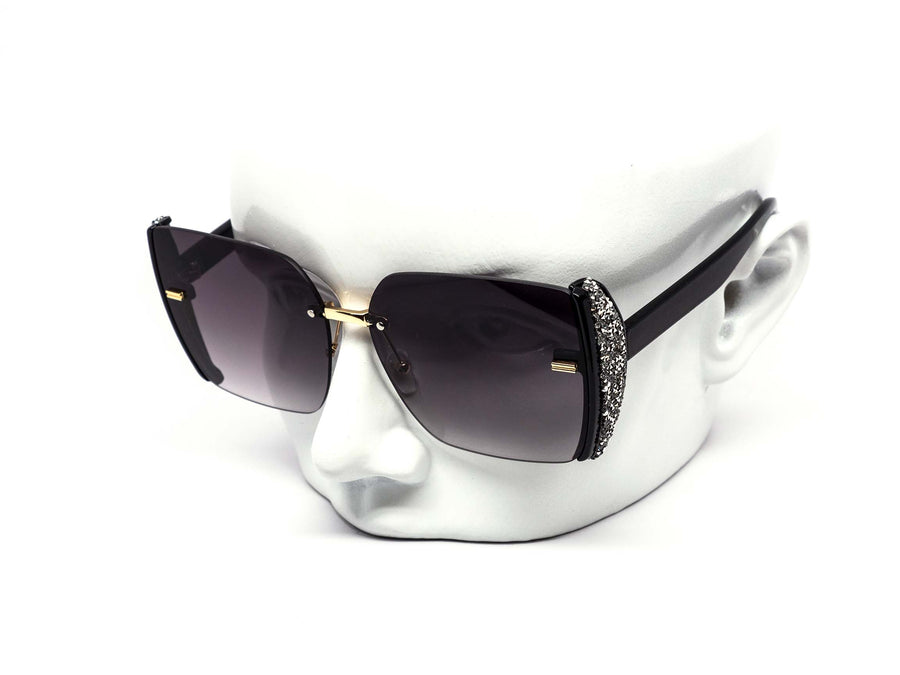 12 Pack: Rhinestone Side Speckle Blade Gradient Wholesale Sunglasses