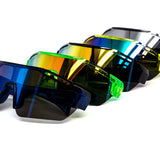 12 Pack: Modern Sports Shield Performance Burnt Mirror Wholesale Sunglasses