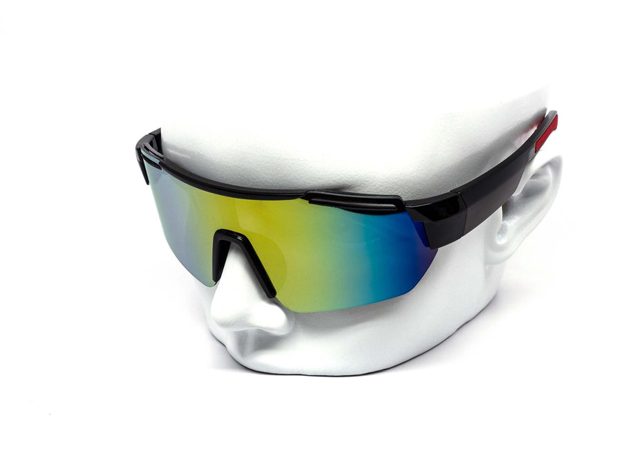 12 Pack: Modern Sports Shield Performance Burnt Mirror Wholesale Sunglasses