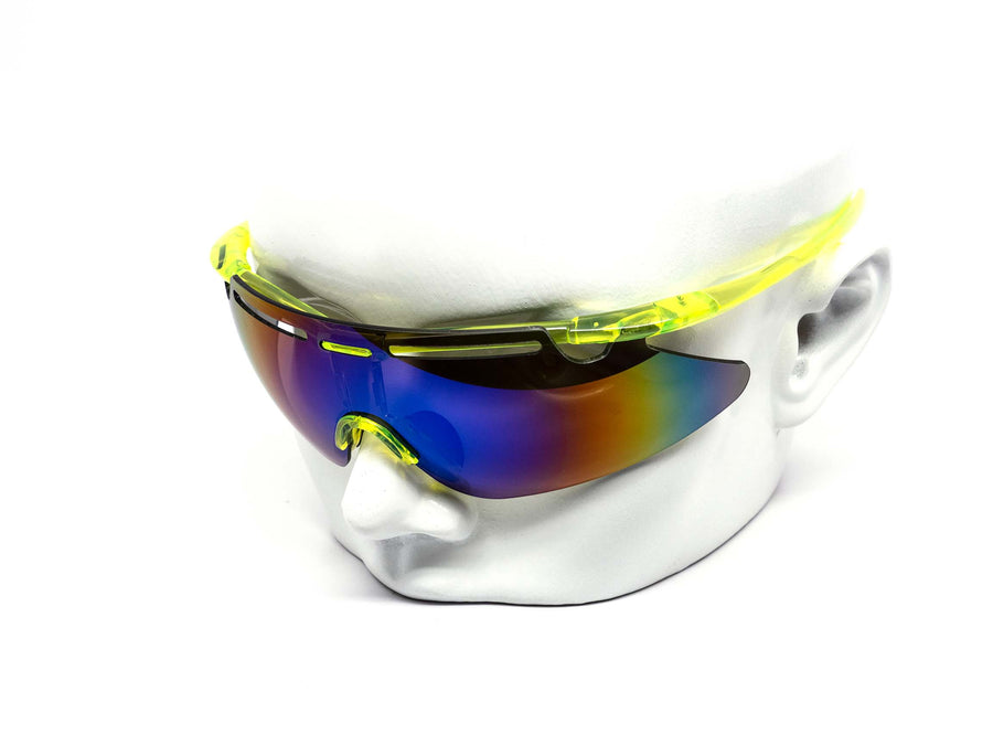 12 Pack: Sleek Sports Shield Performance Burnt Mirror Wholesale Sunglasses
