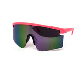 12 Pack: Oversized Sport Splatter Burnt Mirror Wholesale Sunglasses