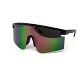 12 Pack: Oversized Sport Splatter Burnt Mirror Wholesale Sunglasses