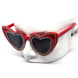 12 Pack: Twice Rhinestone Heart Wholesale Sunglasses