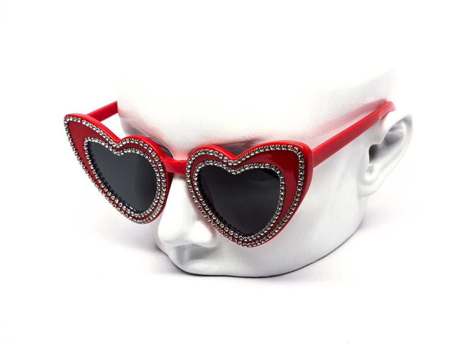 12 Pack: Twice Rhinestone Heart Wholesale Sunglasses