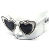 12 Pack: Twice Rhinestone Heart Wholesale Sunglasses