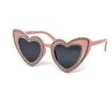 12 Pack: Twice Rhinestone Heart Wholesale Sunglasses