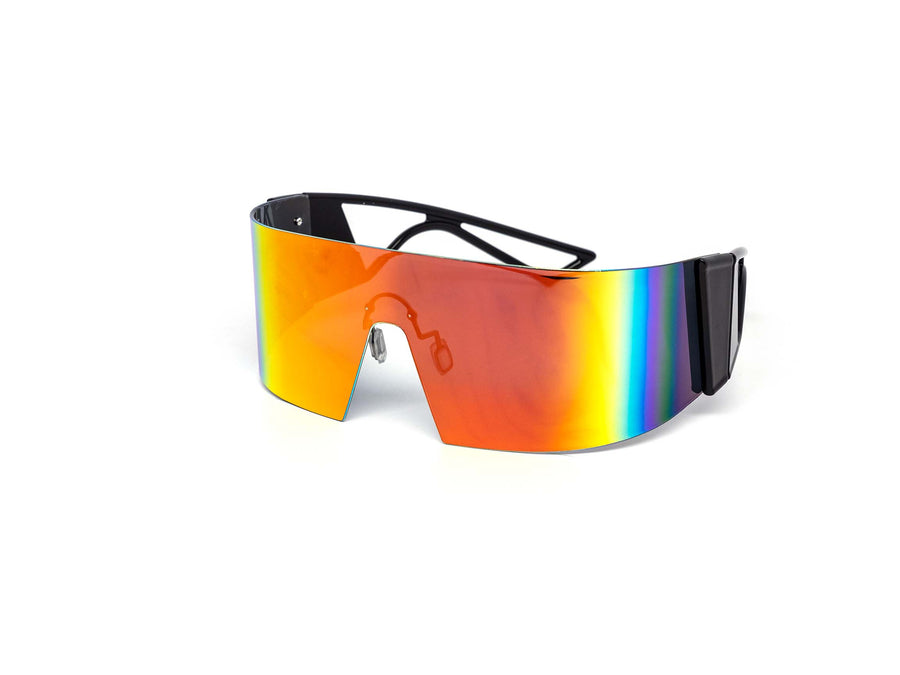12 Pack: Future Retro Fashion Shield Burnt Mirror Wholesale Sunglasses
