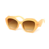 12 Pack: Trendy Round Chunky Prism Abstract Wholesale Sunglasses