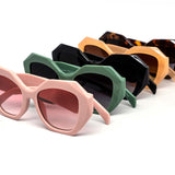 12 Pack: Trendy Round Chunky Prism Abstract Wholesale Sunglasses