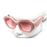 12 Pack: Trendy Round Chunky Prism Abstract Wholesale Sunglasses