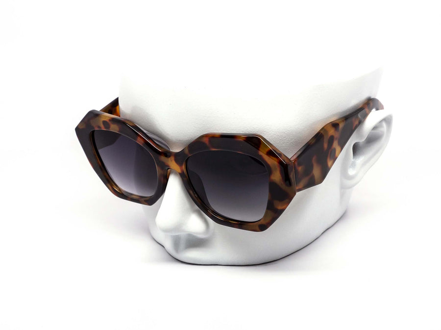 12 Pack: Trendy Round Chunky Prism Abstract Wholesale Sunglasses