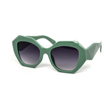 12 Pack: Trendy Round Chunky Prism Abstract Wholesale Sunglasses