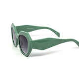 12 Pack: Trendy Round Chunky Prism Abstract Wholesale Sunglasses
