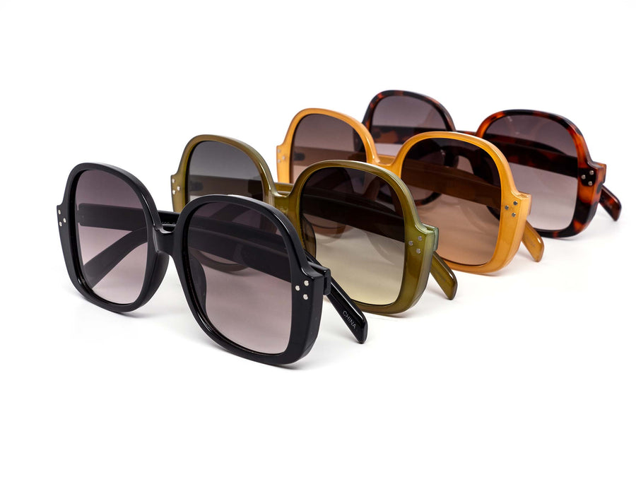 12 Pack: Classy Oversized Cosworth Round Wholesale Sunglasses
