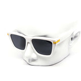 12 Pack: Chic Square Chunky Gold Accent Wholesale Sunglasses