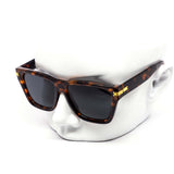 12 Pack: Chic Square Chunky Gold Accent Wholesale Sunglasses