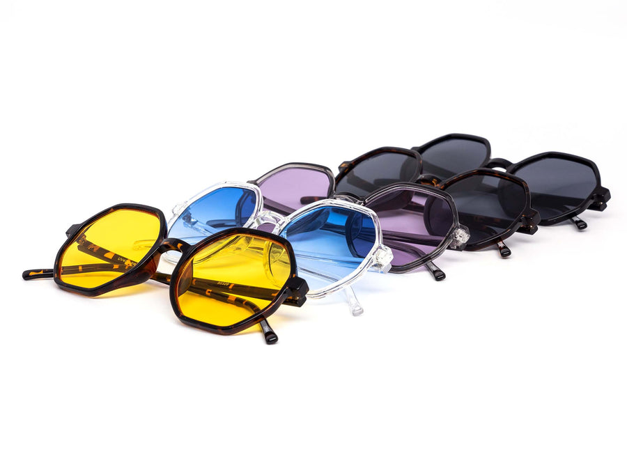 12 Pack: Trendy Classy Octagon Color Wholesale Sunglasses
