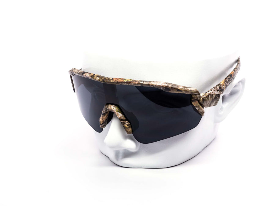 12 Pack: Huntsman Sports Shield Burnt Mirror Wholesale Sunglasses