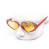 12 Pack: Ice Drip Crystal Color Heart Wholesale Sunglasses