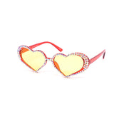 12 Pack: Ice Drip Crystal Color Heart Wholesale Sunglasses