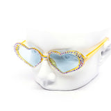 12 Pack: Ice Drip Crystal Color Heart Wholesale Sunglasses