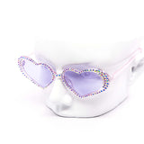 12 Pack: Ice Drip Crystal Color Heart Wholesale Sunglasses
