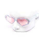 12 Pack: Ice Drip Crystal Color Heart Wholesale Sunglasses