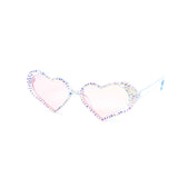 12 Pack: Ice Drip Crystal Color Heart Wholesale Sunglasses