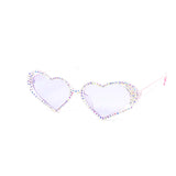 12 Pack: Ice Drip Crystal Color Heart Wholesale Sunglasses
