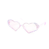 12 Pack: Ice Drip Crystal Color Heart Wholesale Sunglasses
