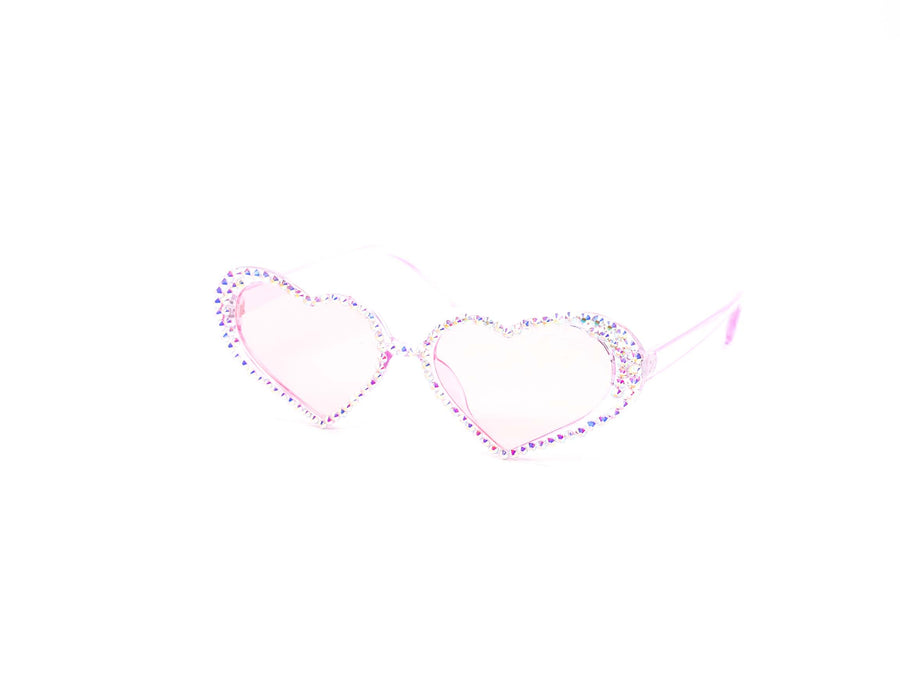 12 Pack: Ice Drip Crystal Color Heart Wholesale Sunglasses