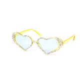 12 Pack: Ice Drip Crystal Color Heart Wholesale Sunglasses