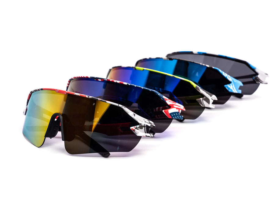 12 Pack: Freedom Sports Performance Burnt Mirror Wholesale Sunglasses